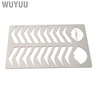 Wuyuu Brow Lips Template  Brushed Silver Durable Stainless Steel Eyebrow Lip Stencils for Salon