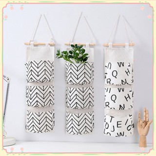 3 Grids Wall Hanging Organizer Bag Waterproof Phone Keys Storage Bag Sundries Bag Home Closet Wall Organizer Hanging Storage 【sunny】