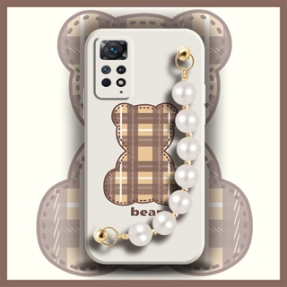 Skin feel silicone Bear bracelet Phone Case For Redmi Note11 Pro 5G-4G Global/Note11E Pro 5G/Note11 Pro+ India