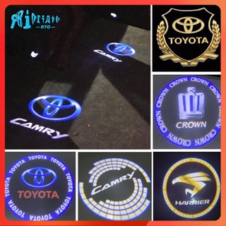 Rto โคมไฟโปรเจคเตอร์ LED รูปโลโก้ผี สําหรับ Toyota Camry Prius Yaris Vios Fortuner Estima Corolla Harrier Crown Vellfire Alphard T 2 ชิ้น