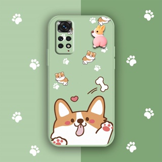 Cartoon Liquid silicone shell Phone Case For Redmi Note11 4G Global/Note11S 4G Anti-fall Corgi PP Simplicity