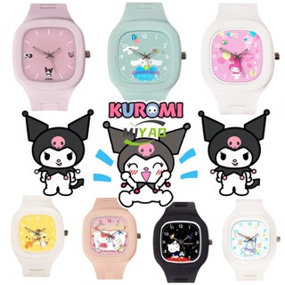 Sanrio นาฬิกา Kuromi H ello K Itty Melody เด็กสมาร์ทดิจิตอลนาฬิกาข้อมือกีฬานาฬิกาสำหรับผู้ชายผู้หญิงนาฬิกากันน้ำดิจิตอลสแควร์นาฬิกาสำหรับหนุ่มๆสาวๆของขวัญ