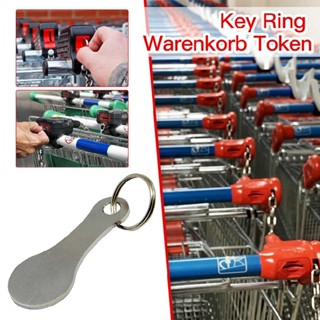 New 2pcs Metal Aluminum Alloy Key Ring Aluminum Shopping Trolley Tokens Mini