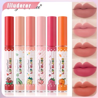 3pcs Fruit Lip Glaze Set Velvet Matte Lipstick Lip Glaze Non-stick Cup Lip Gloss Set HO