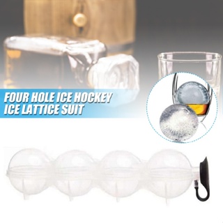 New Ice Cube Bar Silicone 4 Ball Maker DIY Whiskey Ice Sphere Mold Large Tray