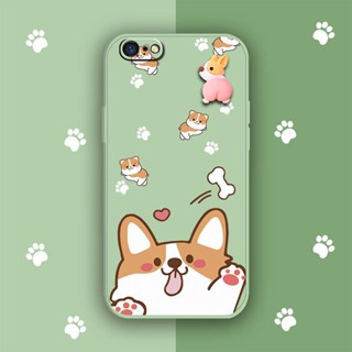 Skin feel silicone protective case Phone Case For OPPO A71 2018 ins phone case Corgi PP Anti-fall Rotating bracket