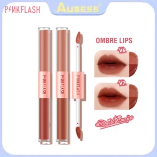 Pinkflash 2 In 1 Dual-ended Lipstick Duo Lipstick Liquid Matte Lipstick Velvet Lip Tint Lightweight High Pigment Lasting Beauty TECH3