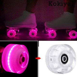 [Kokiya1] ล้อสเก็ตบอร์ดเรืองแสง 58x32 มม. พร้อมไฟ LED แบริ่งสเก็ตบอร์ด สําหรับลองบอร์ด 8 ชิ้น