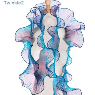 Twinkle ขอบผ้าลูกไม้ แต่งจับจีบ 5 หลา ไล่โทนสีม่วง สีฟ้า 4.7 นิ้ว สําหรับงานฝีมือ