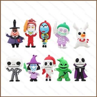 Mg 10 ชิ้น The Nightmare Before Christmas Action Figure Jack Sally Dolls DIY พวงกุญแจของเล่นสําหรับเด็กของขวัญฮาโลวีนใหม่