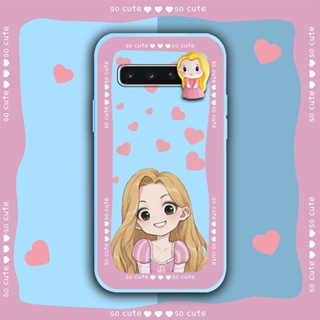 Rotating bracket protective case Phone Case For Samsung Galaxy S10/SM-G973N ins Skin feel silicone soft shell Cartoon