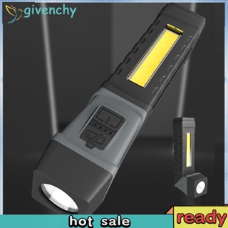 [givenchy1.th] ไฟฉาย LED COB หมุนได้ Type-C ชาร์จ USB 800mAh IPX4 สําหรับเดินป่า