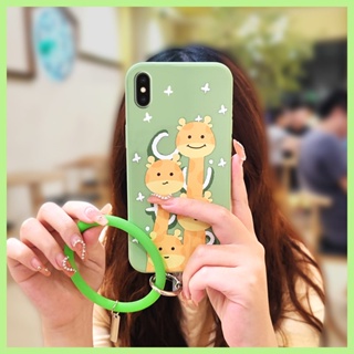 cute bracelet   Phone Case For iphone X/XS Solid color Lens package phone case Skin-friendly feel Skin feel silicone Cartoon