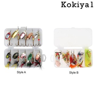 [Kokiya1] เหยื่อตกปลา โลหะแข็ง พร้อมกล่อง 10 ชิ้น สําหรับเบส แซลมอน เทราท์ วอลเลย์ ไพค์