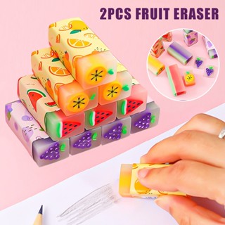 New 2pcs Fruit Eraser Creative Cartoon Students No Smudges No Traces Eraser