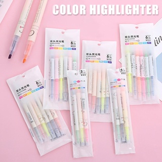 New Highlighter Fluorescent Pen Students Underline Marker Watercolor Pen