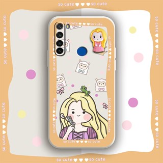 Skin feel silicone Simplicity Phone Case For Redmi Note 8T Three-dimensional doll protective case Corgi PP Rotating bracket