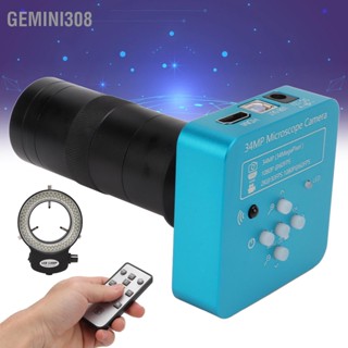 Gemini308 กล้องไมโครสโคป 60FPS USB กำลังขยาย 34 ล้าน PX 10‑130X พร้อมไฟ LED 144 ดวงสำหรับโครงสร้างจุลภาค AC100‑240V