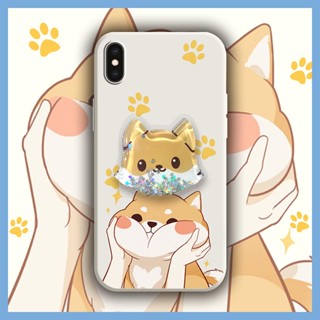 protective case Skin-friendly feel Phone Case For iphone X/XS Simplicity cute Cartoon Anti-fall Rotatable stand