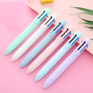 New 6-colors Ballpoint Pen Cute Student Stationery Press Pen Multi-colored