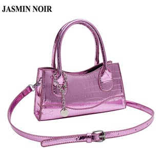 Jasmin NOIR ใหม่ กระเป๋าถือ กระเป๋าสะพายไหล่ หนังจระเข้ ทรงสี่เหลี่ยม ขนาดเล็ก แต่งพู่ แฟชั่นฤดูร้อน สําหรับสตรี 2023