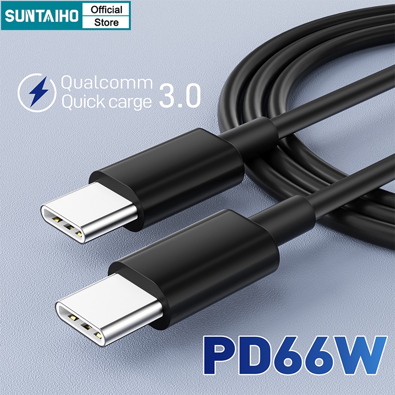 Suntaiho PD 100W ของแท้ สายชาร์จ Type C ชาร์จเร็ว สําหรับ Samsung Galaxy สําหรับ MacBook Charger 3A USB C Cables