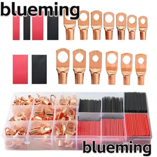 Blueming2 หางปลาทองแดง 273 ชิ้น ขั้วต่อหางปลา 133 ชิ้น พร้อมหางปลาเชื่อมต่อแบตเตอรี่ ท่อหดความร้อน 140 ชิ้น AWG 2 4 6 8 10 12