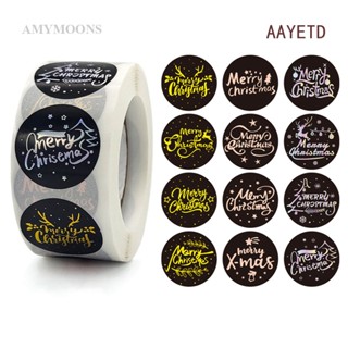 Aayetd สติกเกอร์ฉลาก ลายคริสต์มาส มีกาวในตัว สีบรอนซ์ สําหรับตกแต่ง