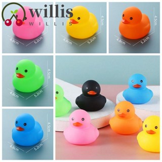 Willis ของเล่นเป็ดยางลอยน้ํา 3 ชิ้น พร้อมเสียงบีบ น่ารัก สําหรับห้องน้ํา