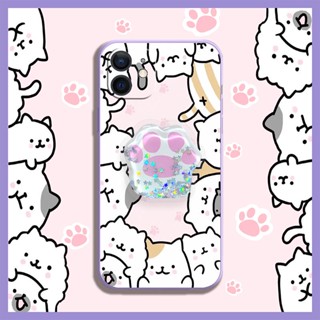 ins Rotatable stand Phone Case For iphone 12 Mini Skin-friendly feel Skin feel silicone quicksand Cartoon Anti-fall