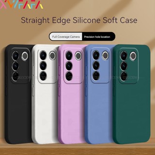 เคสโทรศัพท์ซิลิโคน TPU นิ่ม ขอบตรง ป้องกันรอย สําหรับ Vivo V27 V25 V23 Pro V27e V25e