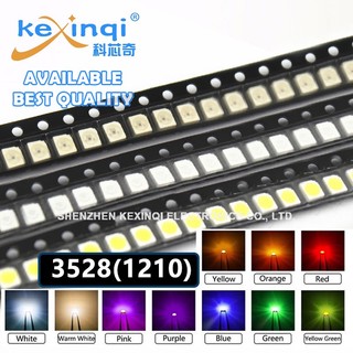 ไดโอด LED SMD 3528 1210 สีเขียว/แดง/ขาว/น้ําเงิน/เหลือง/ชมพู/ม่วง 100 ชิ้น ต่อล็อต