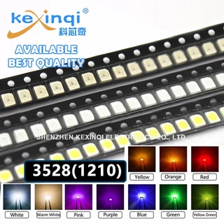 ไดโอด LED SMD 3528 1210 สีเขียว/แดง/ขาว/น้ําเงิน/เหลือง/ชมพู/ม่วง 100 ชิ้น ต่อล็อต