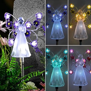 New 1pc Angel Solar Garden Light Outdoor Decorative Light Ground Plug Light