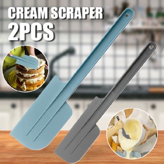 New 2pcs Plastic Spatula Soft Grip Cream Scraper Cutter Kitchen Baking Tools