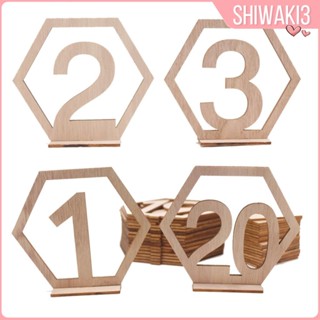 [Shiwaki3] ชุดตัวเลขไม้ 1-20 สําหรับตกแต่งโต๊ะงานแต่งงาน 20 ชิ้น