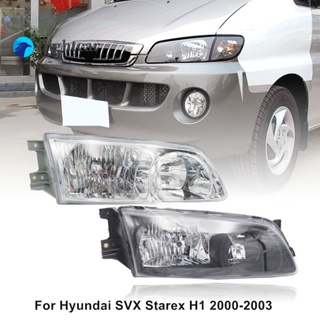 Flightcar ไฟหน้ารถยนต์ ไม่มีหลอดไฟ สําหรับ Hyundai SVX Starex H1 2000 2001 2002 2003 2 ชิ้น