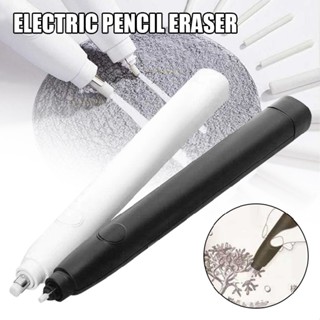 New Electric Pencil Eraser with 20pcs Rubber Refills Highlights Sketch Drawing