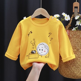 [ML] พร้อมส่ง เสื้อยืดแขนยาว ผ้าฝ้ายแท้ ขนาด 73-130 ซม. แฟชั่นฤดูใบไม้ผลิ และฤดูใบไม้ร่วง สําหรับเด็กผู้ชาย และเด็กผู้หญิง