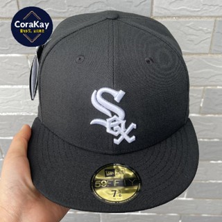 [CoraKay] หมวกเบสบอล หมวกปีกแบน ลายนักเตะ MLB Chicago White Sox ขนาดใหญ่ สีดํา แฟชั่นฤดูใบไม้ร่วง