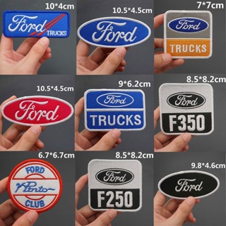 แผ่นแพทช์ผ้า ปักลายโลโก้ Ford Motor สําหรับติดตกแต่งรถยนต์