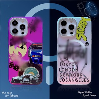 เคสโทรศัพท์มือถือ ซิลิโคนนิ่ม เรืองแสงเลเซอร์ ลาย Stuci CARS แฟชั่น สําหรับ iPhone 15 Pro Max 11 12 Pro Max 13 14 Pro Max