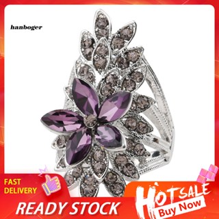 Han Dazzling Hollow Flower Cubic Zirconia ฝังแหวนนิ้ว เครื่องประดับผู้หญิง ของขวัญ