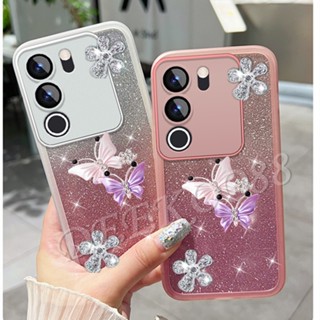 เคสโทรศัพท์มือถือ TPU แบบนิ่ม ลายผีเสื้อ 3D ด้านหลัง สําหรับ VIVO V29 Y27 Y36 Y78 X90 Pro 5G 4G VivoV29