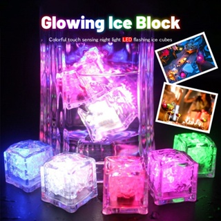 【ในการจัดส่ง】 1 Pc Led Light Ice Cubes Luminous Night Lamp Party Bar Wedding Decoration