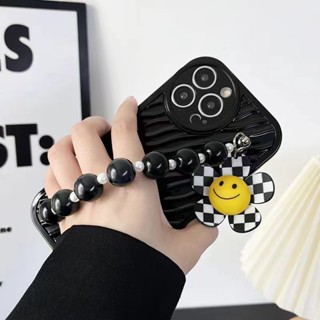 เคสป้องกันโทรศัพท์มือถือ ชุบไฟฟ้า ลายหน้ายิ้ม มีสายโซ่ สําหรับ Apple Iphone IP 7G 8G 7 Plus 8 Plus IP X XR XS Max IP11 11Pro IP 11 Pro Max
