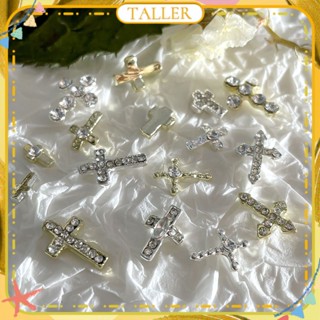 ✧Ready Stcok 10pcs Nail Art Rhinestone Cross Series Jewelry Classic 3d Punk Silver Alloy Nail Decoration Manicure Tool For Nail Shop TALLER