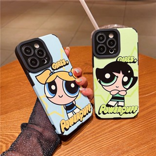 เคสโทรศัพท์มือถือหนัง TPU แบบนิ่ม ลาย Powerpuff Girls สําหรับ iPhone 12 13 11 14 pro max 7plus 8plus XS max XR