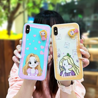 Three-dimensional doll soft shell Phone Case For iphone X/XS Skin-friendly feel ins Rotating bracket cute phone case Cartoon