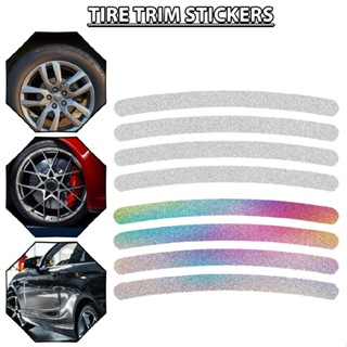 Jacansi 20pcs Reflective Car Wheel Hub Decal Tire Rim Decals Strip Sticker Accessories